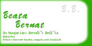 beata bernat business card